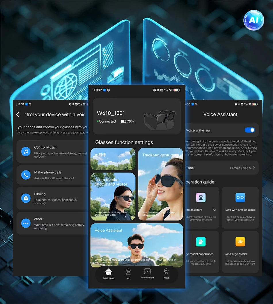 LIGE W610 2025 New Upgrade AI Smart Glasses – 8MP Camera