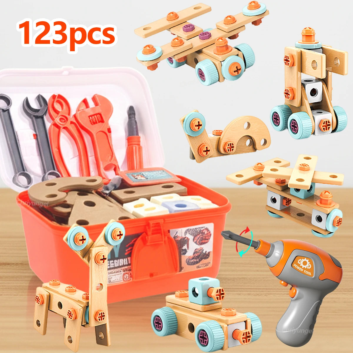 Chriyungel Kids DIY Toy with Drill & Toolbox (119–123 PCS)