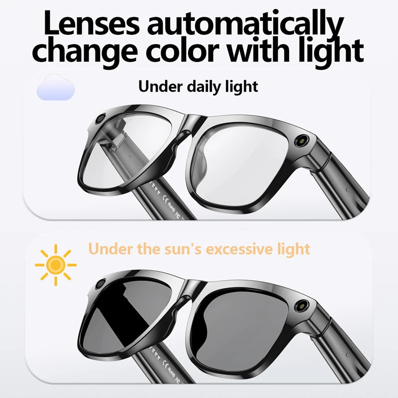 4K AI Smart Photochromic Glasses With Camera