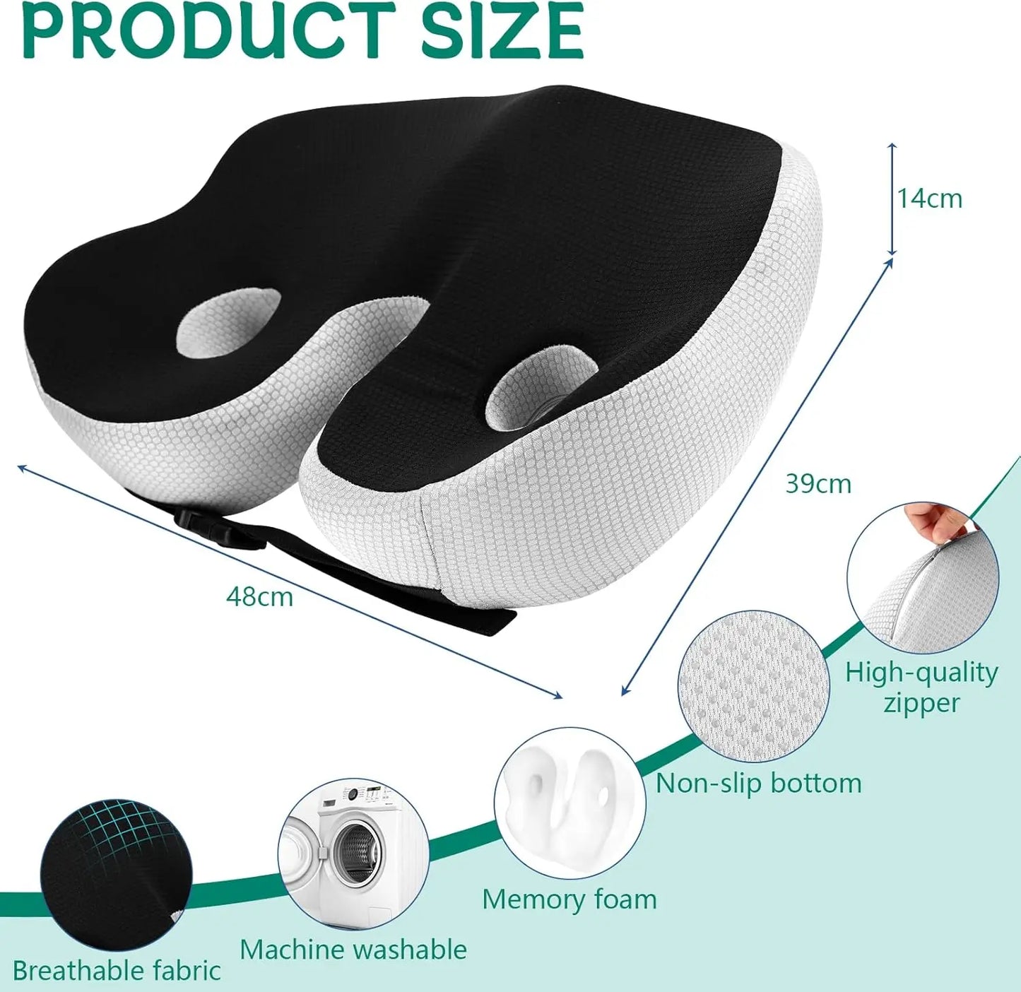 Memory Foam Seat & Back Cushion