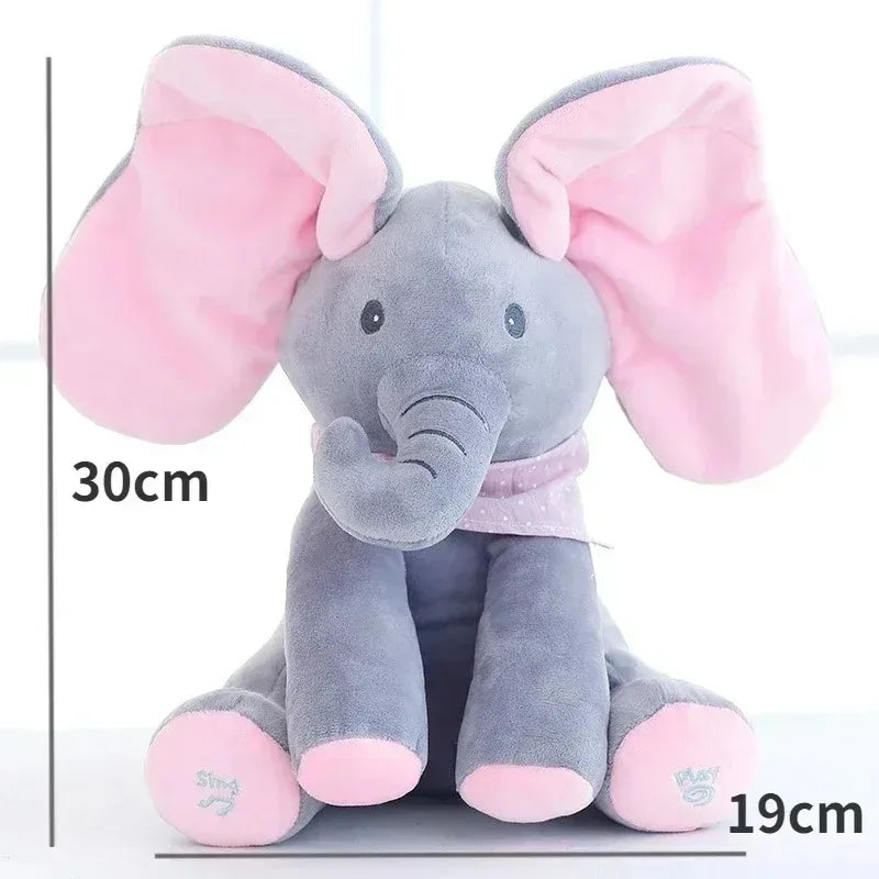 Animated Plush Elephant – Peekaboo Singing Toy