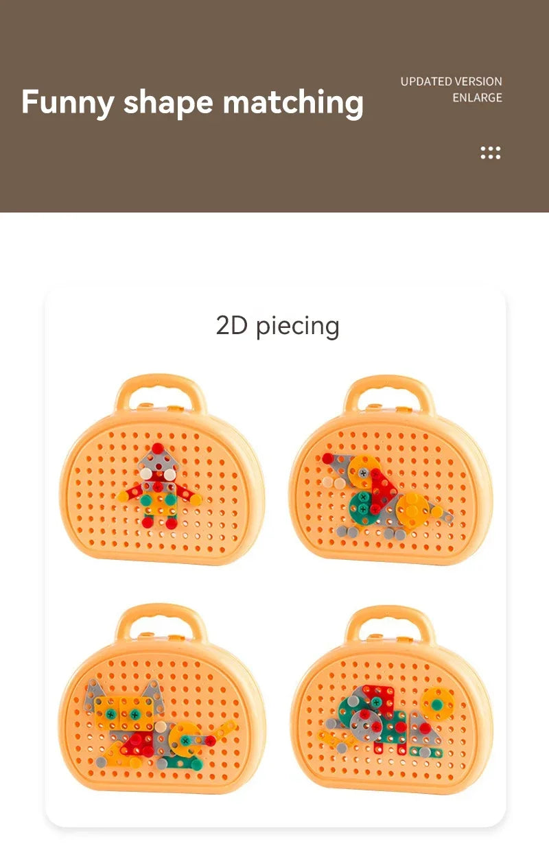 Kids Electric Drill Toolbox Montessori Toy