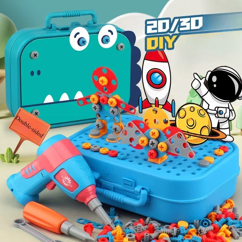 Kids Electric Drill Tool Set – 3D Puzzle Assembly Toy Games