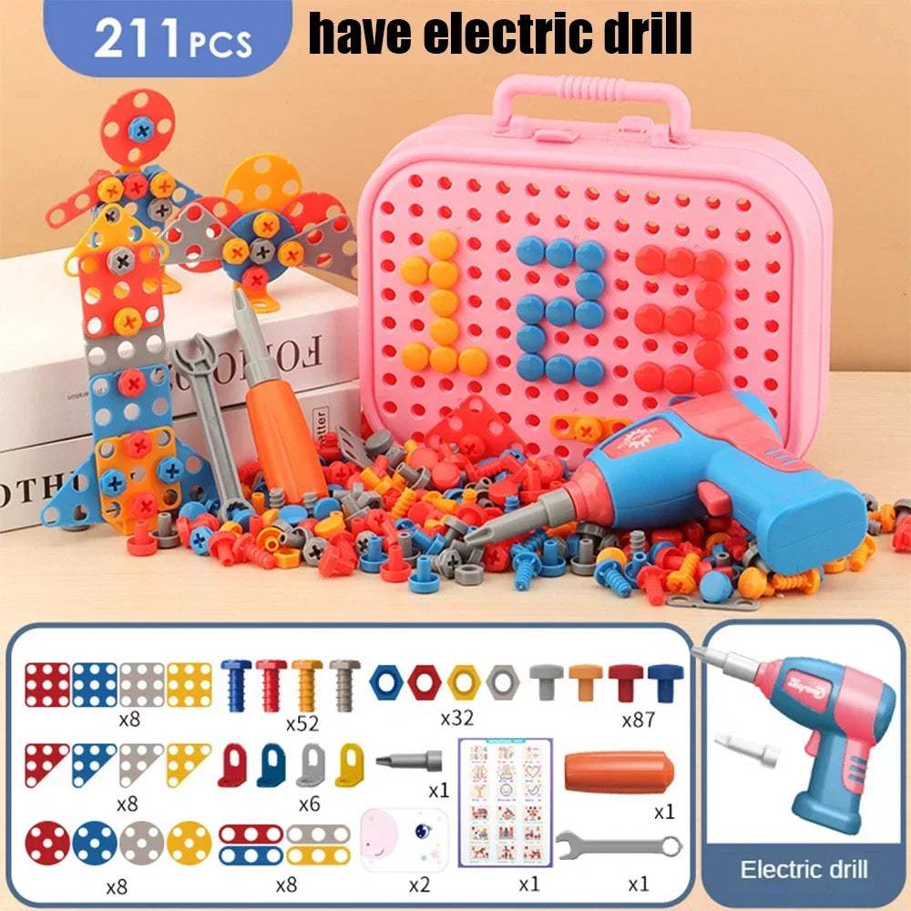 Children’s Electric Drill 3D Puzzle Educational Toy Tool Set