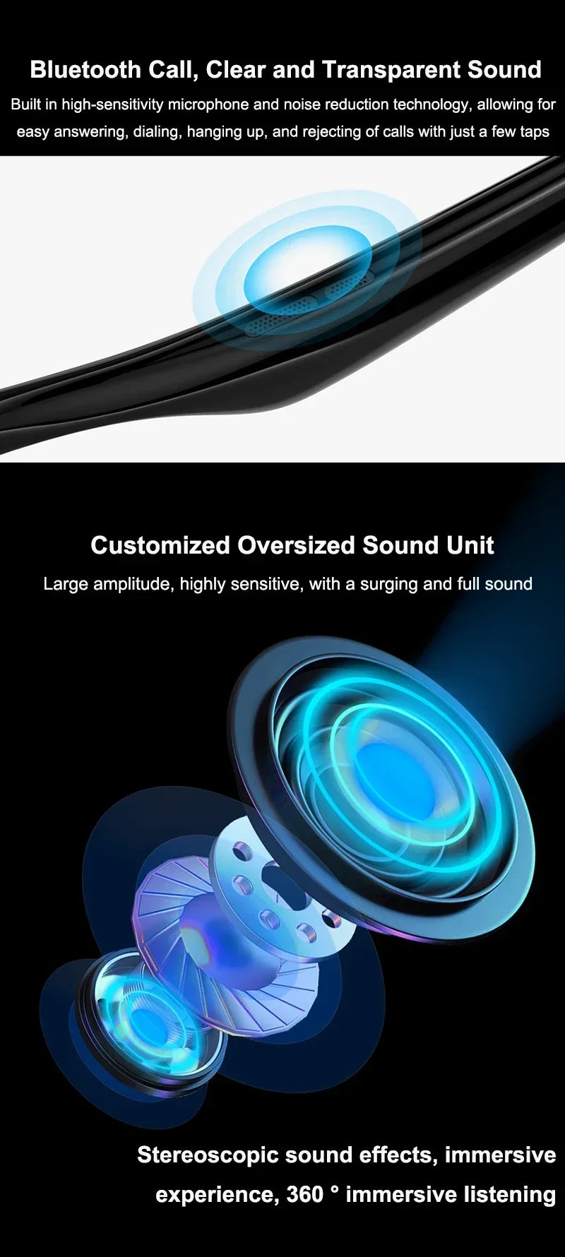 OPUYYM E13 Smart Translation Bluetooth Glasses