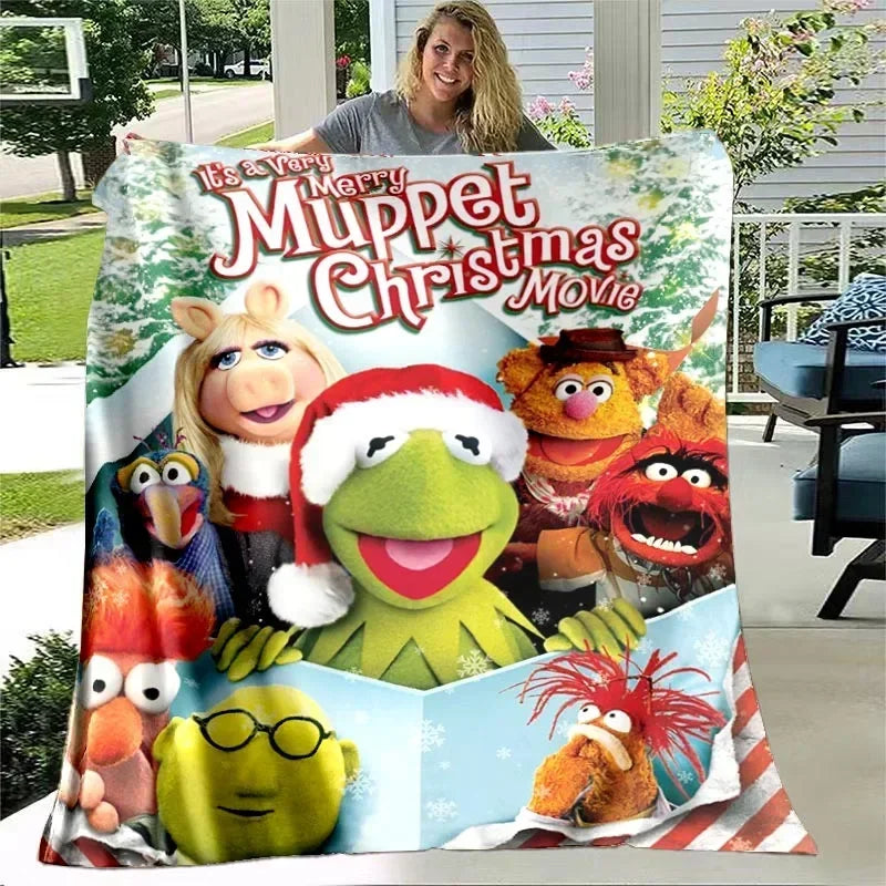 Printed Coral Fleece Christmas Themed Blanket