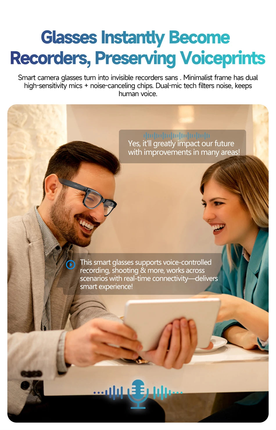 LIGE W610 2025 New Upgrade AI Smart Glasses – 8MP Camera