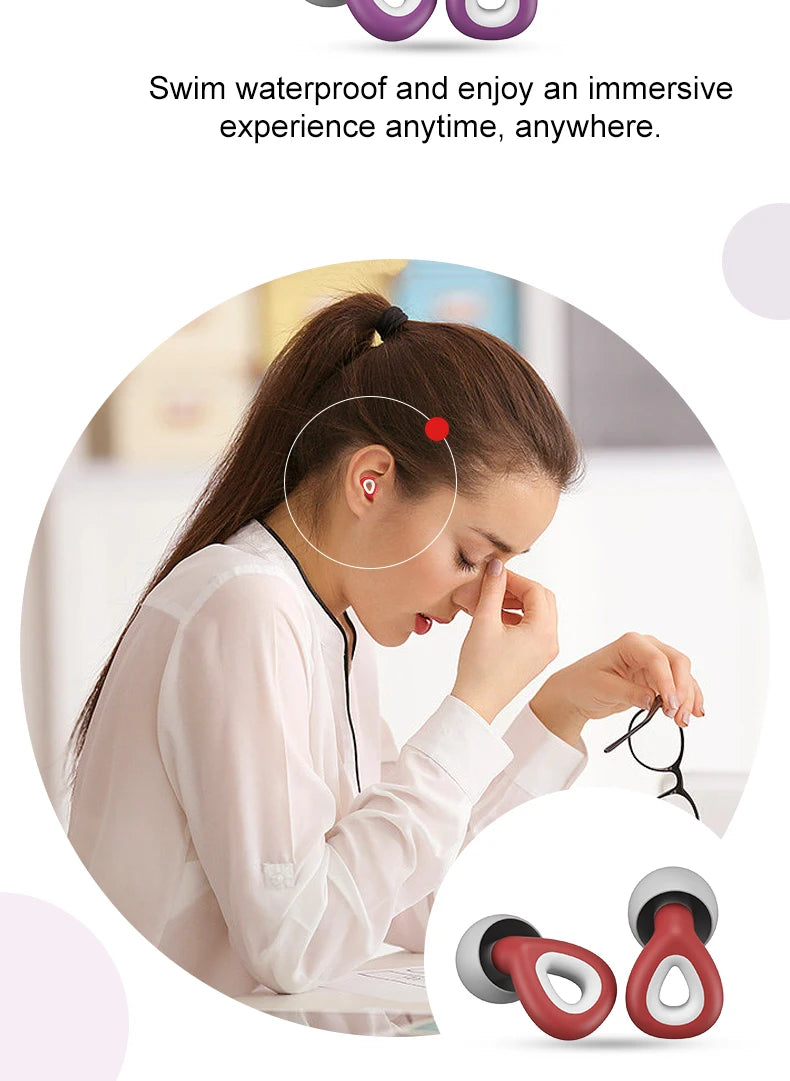 Soft Silicone Noise-Reduction Earplugs