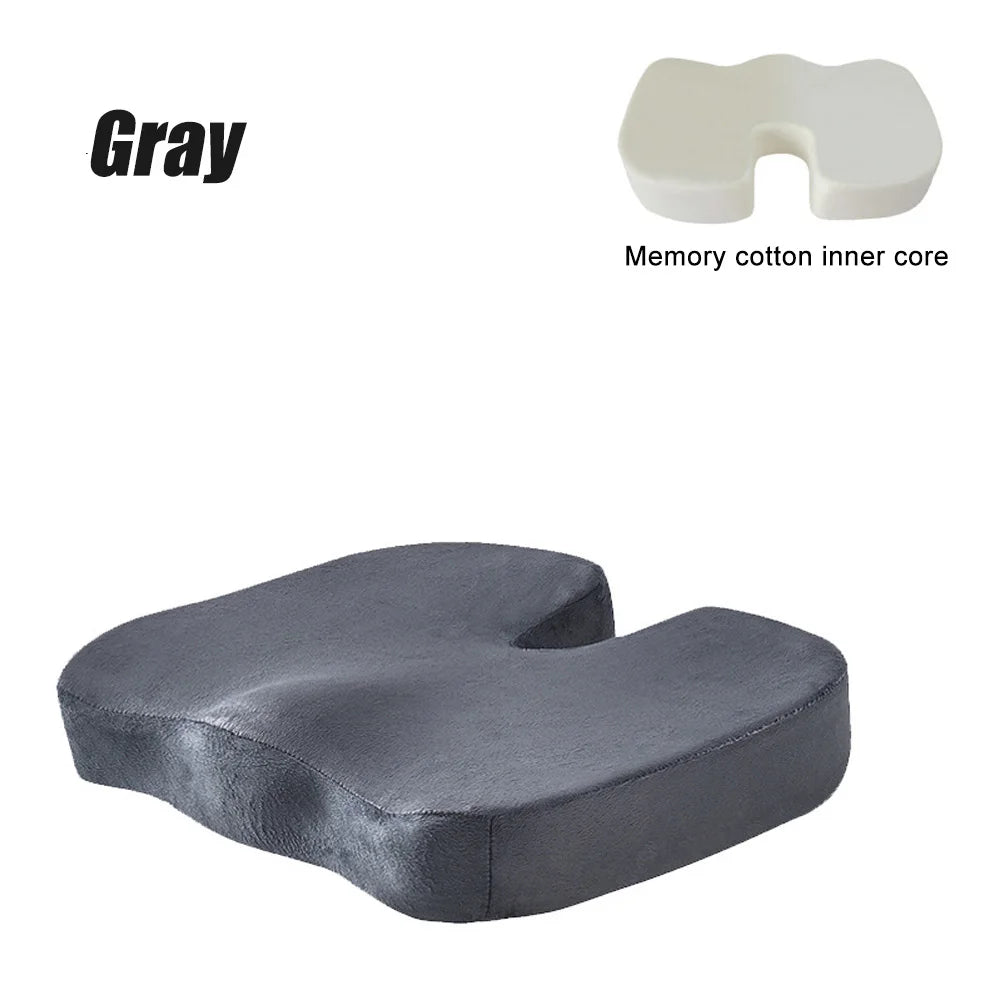 Memory Foam U-Shaped Seat & Back Cushion – Plush, Removable, Washable, Patchwork Design for Adults