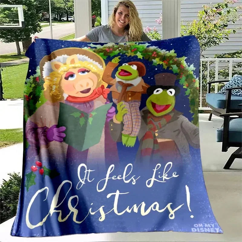 Printed Coral Fleece Christmas Themed Blanket