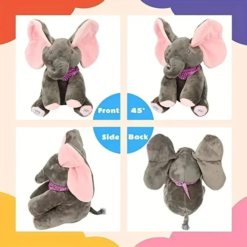 Animated Plush Elephant – Peekaboo Singing Toy