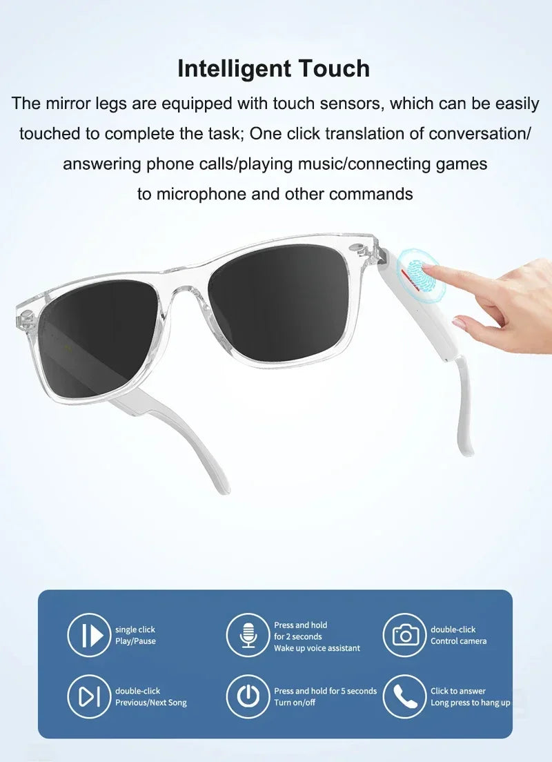 OPUYYM E13 Smart Translation Bluetooth Glasses