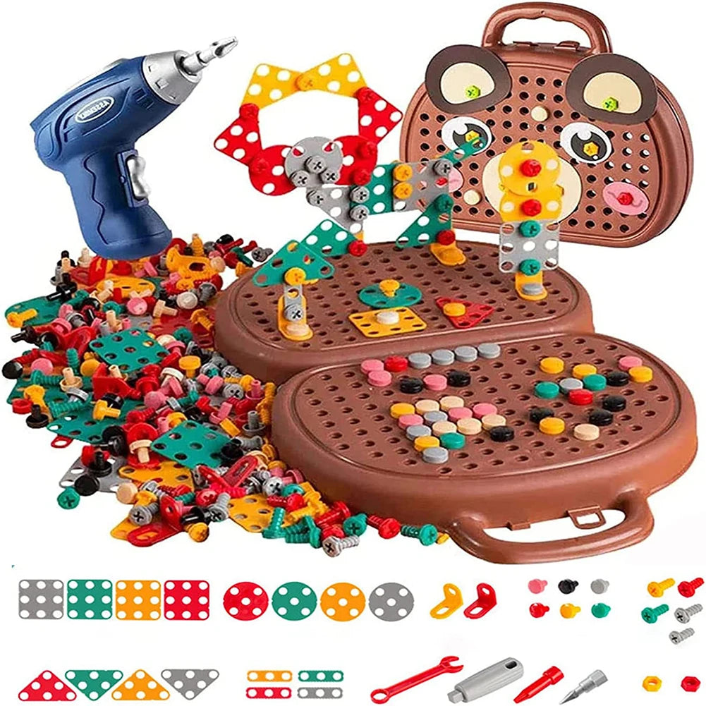 VKTECH 203-Piece Creative Mosaic Puzzle Toy / Screw Tools for Kids