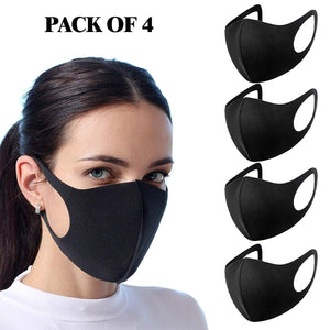 4Pcs Fashion Protective Face Mask Anti Dust Mask Washable Reusable Cotton for Cycling Camping Travel