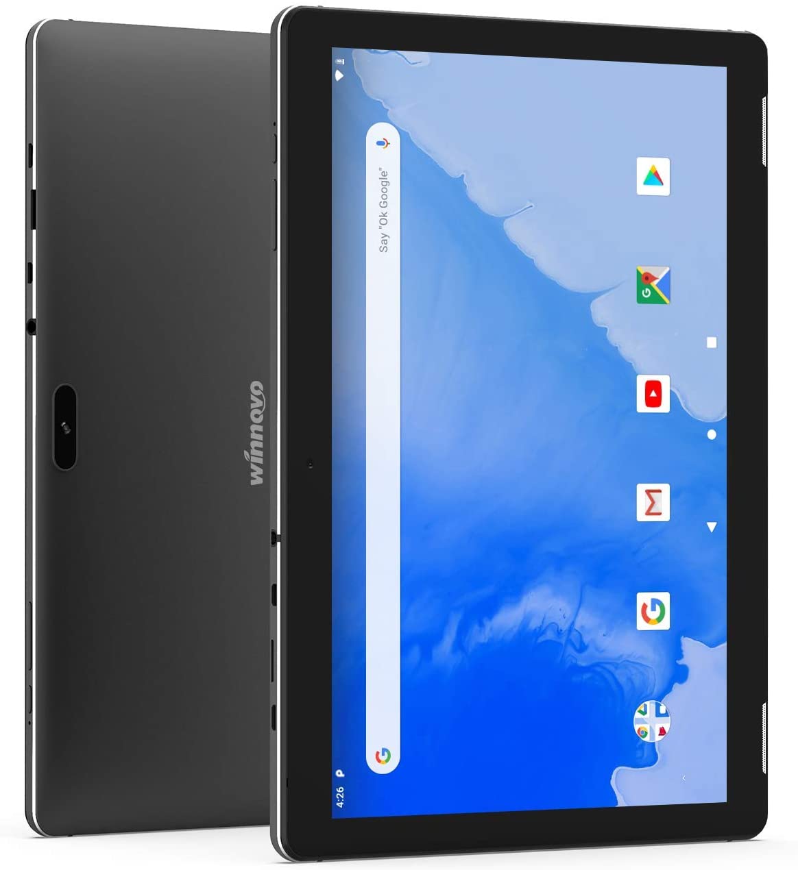 Android Tablet 10 Inch WiFi PC Tablets - Winnovo T10 MT8163 3GB RAM 32GB ROM HD IPS 1280x800 2.0MP+5.0MP Camera Gyroscope Accelerometer Bluetooth HDMI GPS FM Android 9.0 Pie (Black)