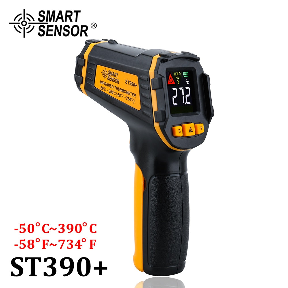 Digital Infrared Thermometer Laser Temperature Meter Non-contact Pyrometer Imager Hygrometer IR termometro Color LCD Light Alarm