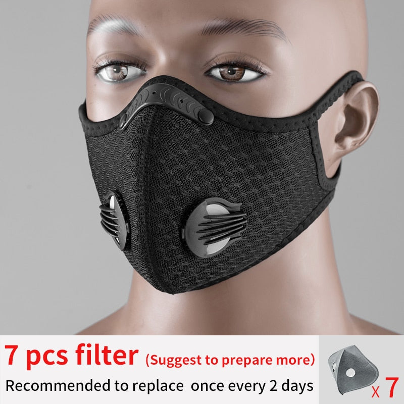 ROCKBROS Cycling Face Mask Filter PM2.5 Anit-fog Breathable Dustproof Bicycle Respirator Sport Protection Dust Mask Anti-droplet