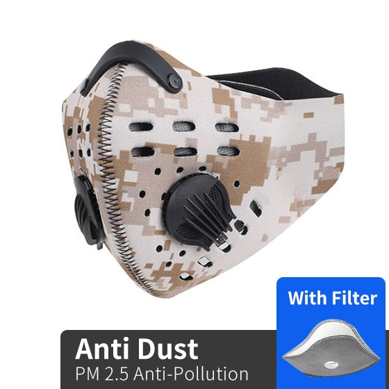 WEST BIKING Sport Face Mask Activated Carbon Filter Dust Mask PM 2.5 Anti-Pollution Running Training MTB Road Bike Cycling Mask