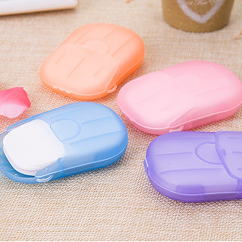 1/2/3/4/5 Boxes Disinfecting Paper Soaps Washing Hand Mini Disposable Scented Slice Sheets Foaming Soap Case Paper (1Box=20pcs)