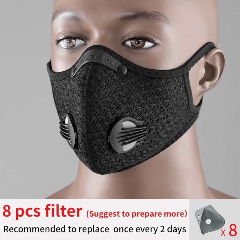 ROCKBROS Cycling Face Mask Filter PM2.5 Anit-fog Breathable Dustproof Bicycle Respirator Sport Protection Dust Mask Anti-droplet