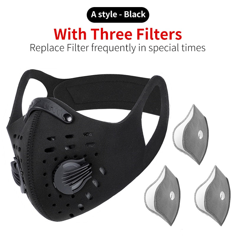 WEST BIKING Cycling Face Mask Sport Training Mask PM2.5 Anti-pollution Running Mask Activated Carbon Filter Washable Mask