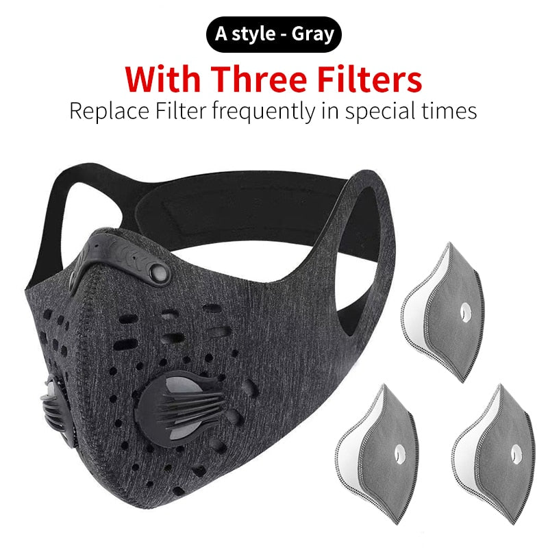 WEST BIKING Cycling Face Mask Sport Training Mask PM2.5 Anti-pollution Running Mask Activated Carbon Filter Washable Mask