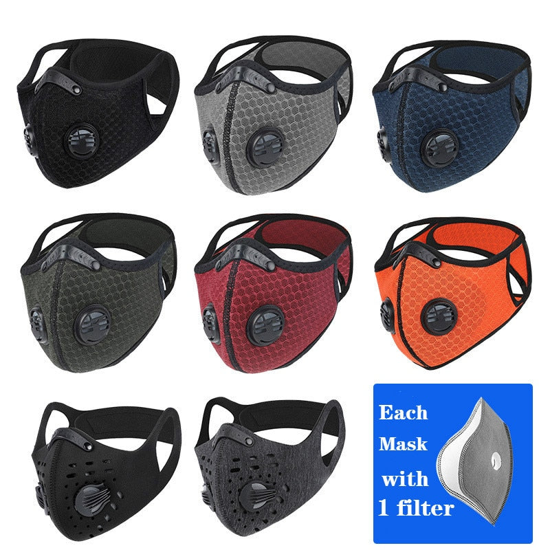 WEST BIKING Sport Face Mask Activated Carbon Filter Dust Mask PM 2.5 Anti-Pollution Running Training MTB Road Bike Cycling Mask