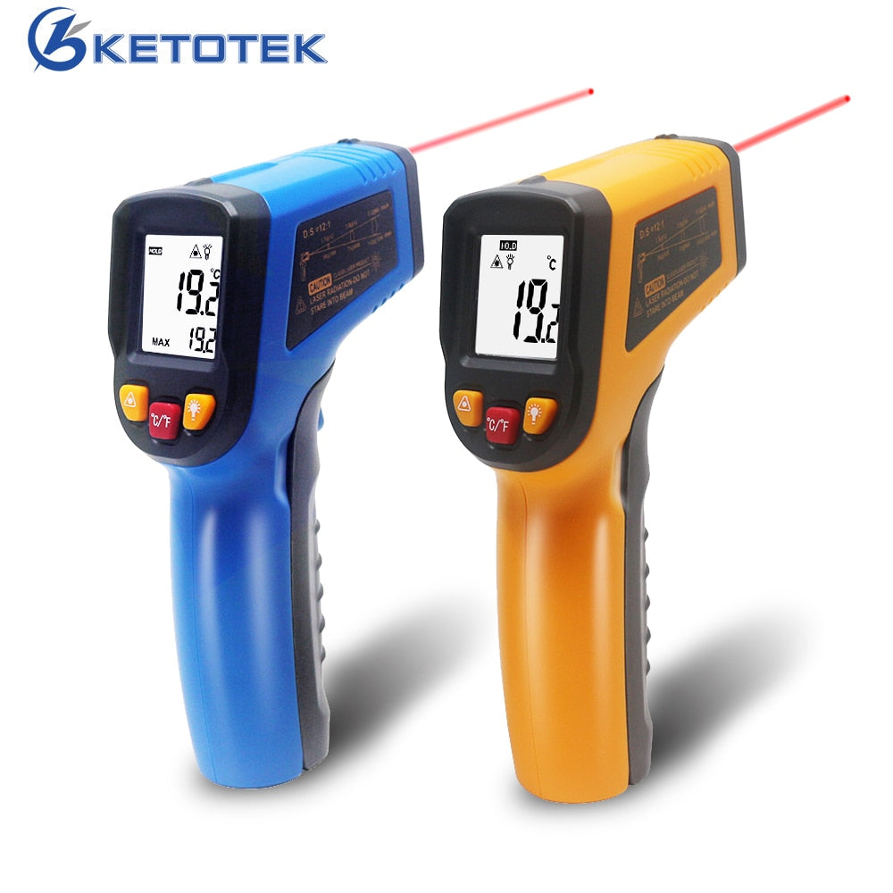 Handheld Non-contact IR Infrared Thermometer Digital LCD Laser Pyrometer Surface Temperature Meter Imager C F Backlight -50~600C