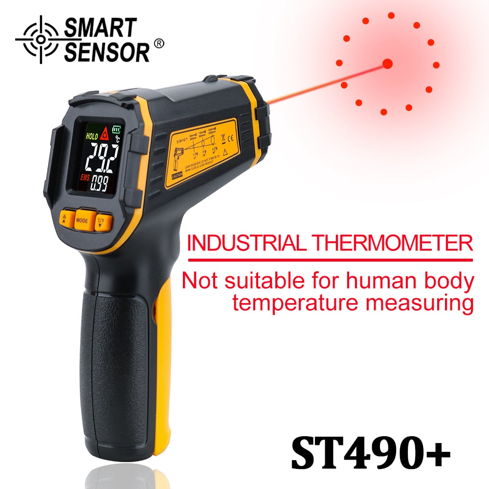 Digital Infrared Thermometer Laser Temperature Meter Non-contact Pyrometer Imager Hygrometer IR termometro Color LCD Light Alarm