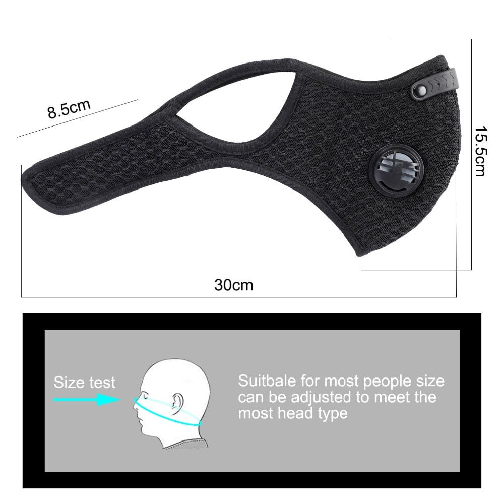WEST BIKING Cycling Face Mask Sport Training Mask PM2.5 Anti-pollution Running Mask Activated Carbon Filter Washable Mask