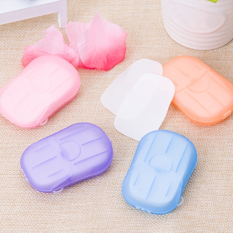 1/2/3/4/5 Boxes Disinfecting Paper Soaps Washing Hand Mini Disposable Scented Slice Sheets Foaming Soap Case Paper (1Box=20pcs)