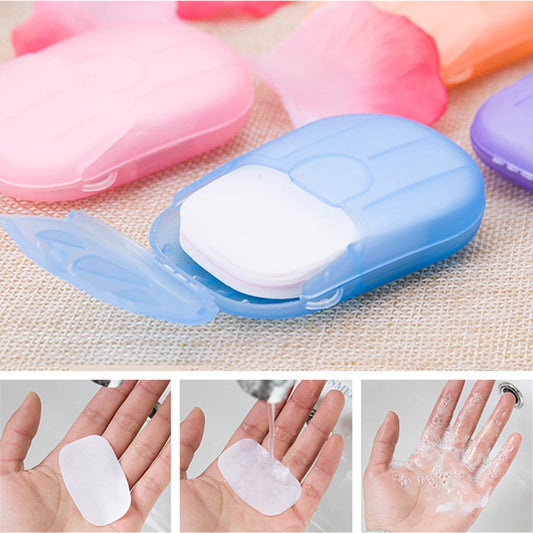 1/2/3/4/5 Boxes Disinfecting Paper Soaps Washing Hand Mini Disposable Scented Slice Sheets Foaming Soap Case Paper (1Box=20pcs)