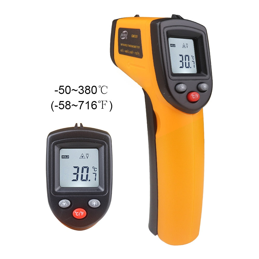 Handheld Non-contact IR Infrared Thermometer Digital LCD Laser Pyrometer Surface Temperature Meter Imager C F Backlight -50~600C