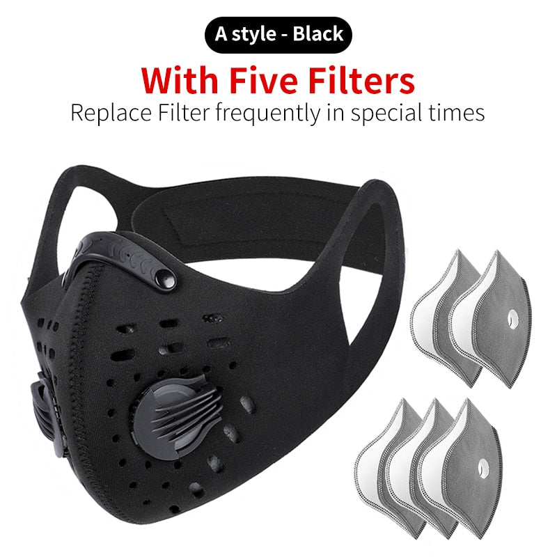 WEST BIKING Sport Face Mask Activated Carbon Filter Dust Mask PM 2.5 Anti-Pollution Running Training MTB Road Bike Cycling Mask