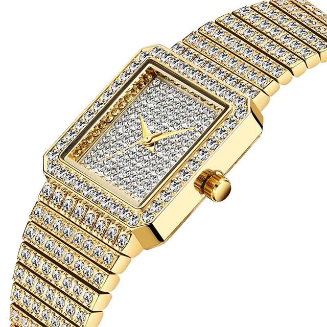 Silver Square Watch Women Bling  Lady Watch