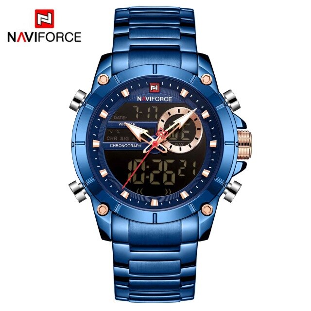 Men Military Fashion Watch Gold Quartz