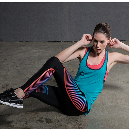 Yoga Compression Pants Elastic Tights Female Exercise Sports Fitness