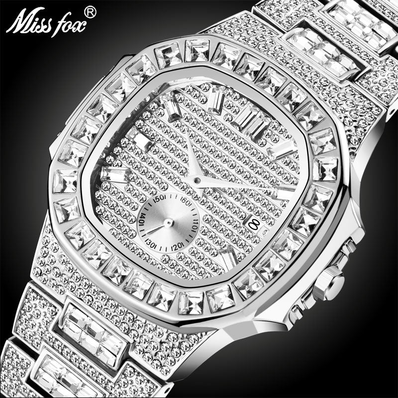Iced Out Watches  Top Brand Luxury Watch  Full Diamond