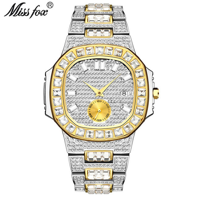 Iced Out Watches  Top Brand Luxury Watch  Full Diamond