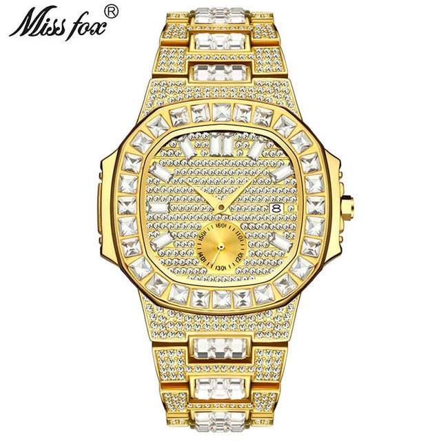 Iced Out Watches  Top Brand Luxury Watch  Full Diamond