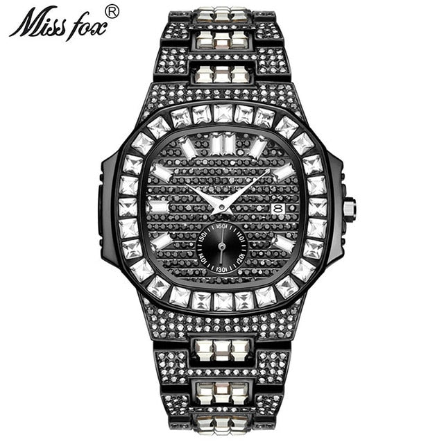 Iced Out Watches  Top Brand Luxury Watch  Full Diamond
