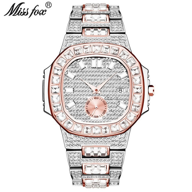 Iced Out Watches  Top Brand Luxury Watch  Full Diamond