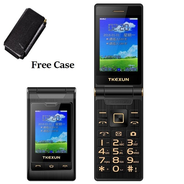 Double Dual Screen Dual SIM Long Standby Touch Screen FM Senior Phone