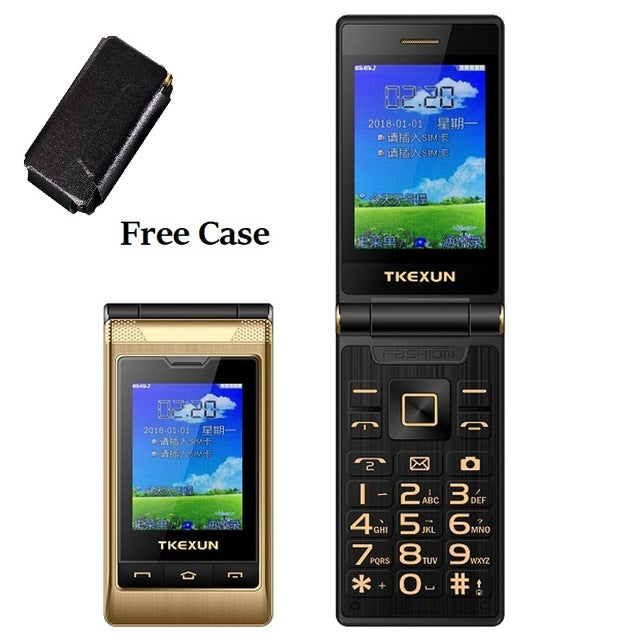 Double Dual Screen Dual SIM Long Standby Touch Screen FM Senior Phone