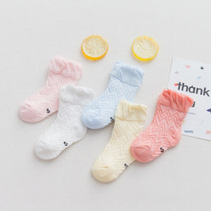 5 Pairs/lot 0 to 7 Years Spring Summer Thin Mesh Socks For Girls Boys Cute Animal Children's Thin Sock Baby Newborn Short Socks