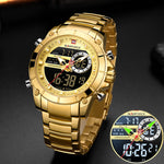 Men Military Sport Wrist Watch Gold Quartz