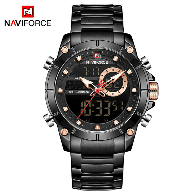 Men Military Sport Wrist Watch Gold Quartz