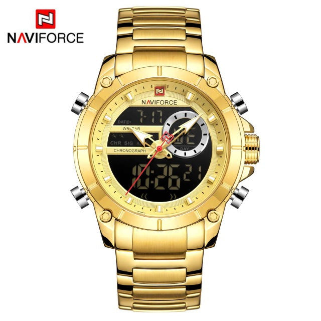 Men Military Sport Wrist Watch Gold Quartz