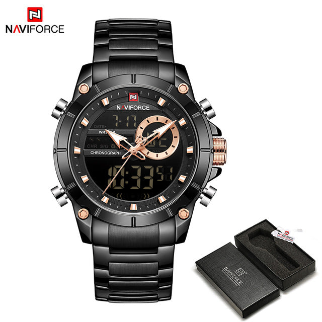 Men Military Sport Wrist Watch Gold Quartz