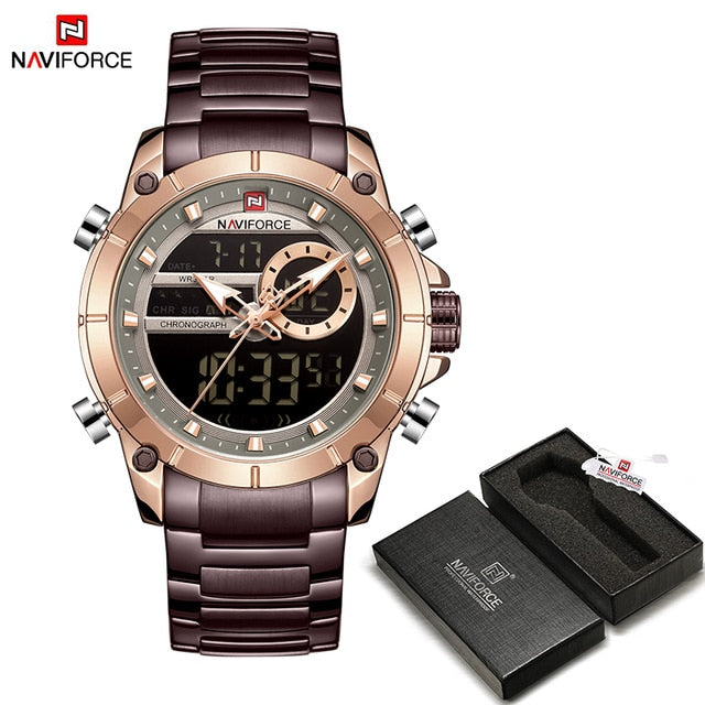 Men Military Sport Wrist Watch Gold Quartz
